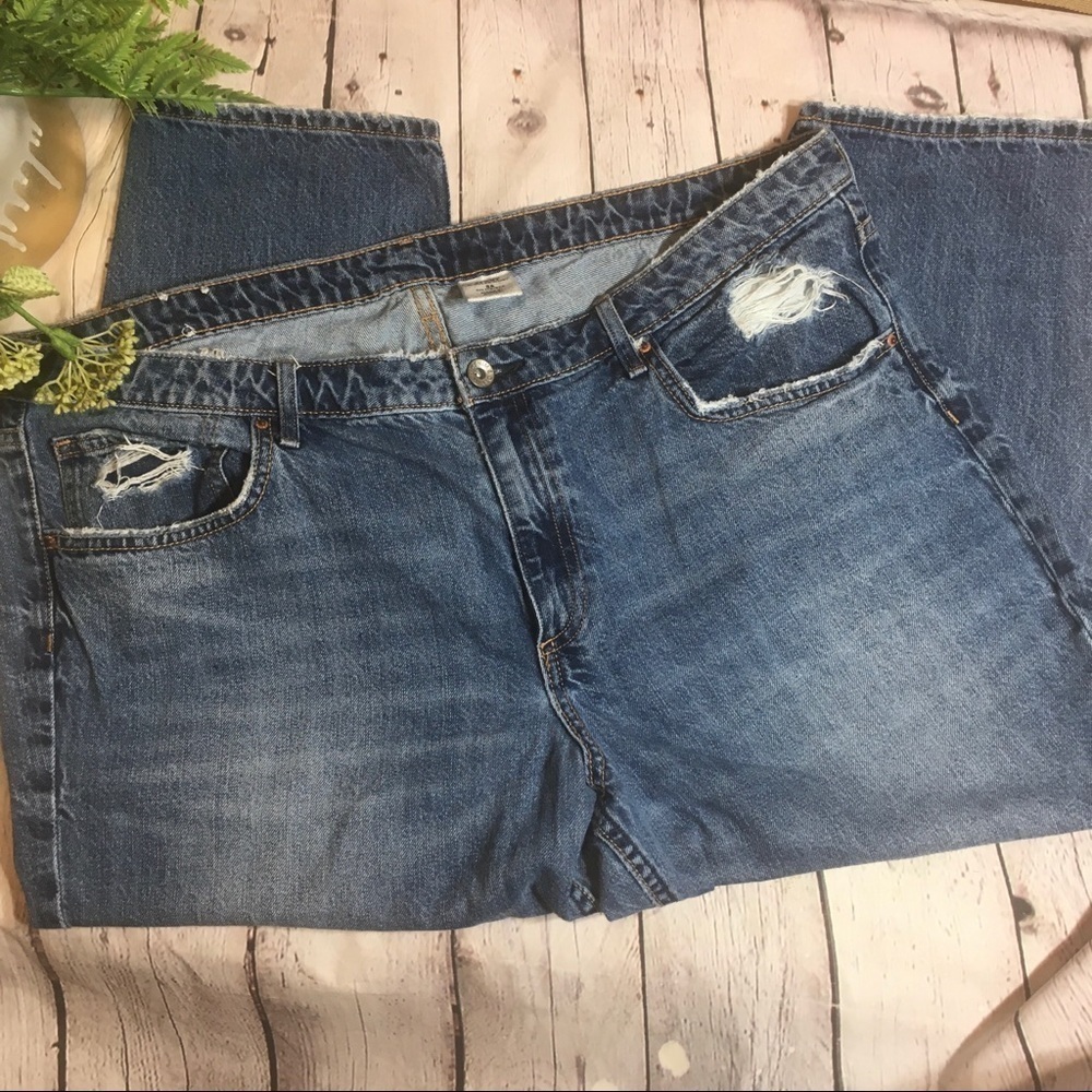 &DENIM relaxed skinny distressed jeans